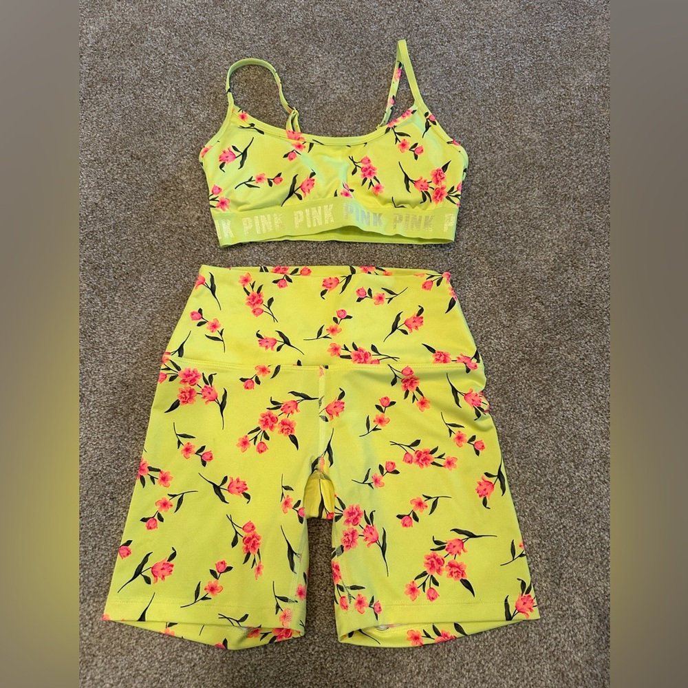 Floral Yellow and Pink Activewear Set